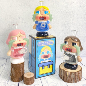 8.46 Inch Crazy Cry Baby Cartoon PVC Silicone Water Pipe with Full Borosilicate Glass Accessories HSV17