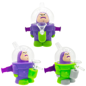 5.35 Inch Buzz Space Ranger Cartoon PVC Silicone Water Pipe with Borosilicate Glass Bowl HSV18