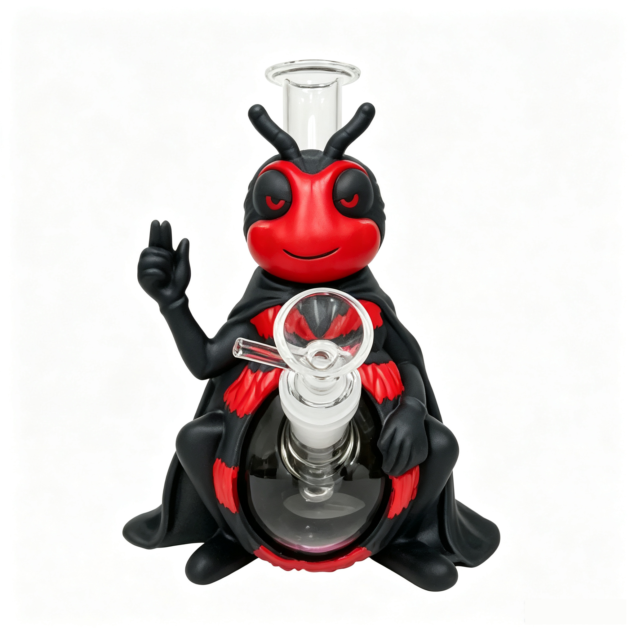 Cartoon Bee Silicone Water Pipe with Glass Chamber 7.64” × 7.09” × 6.10” TD010 - Image 3