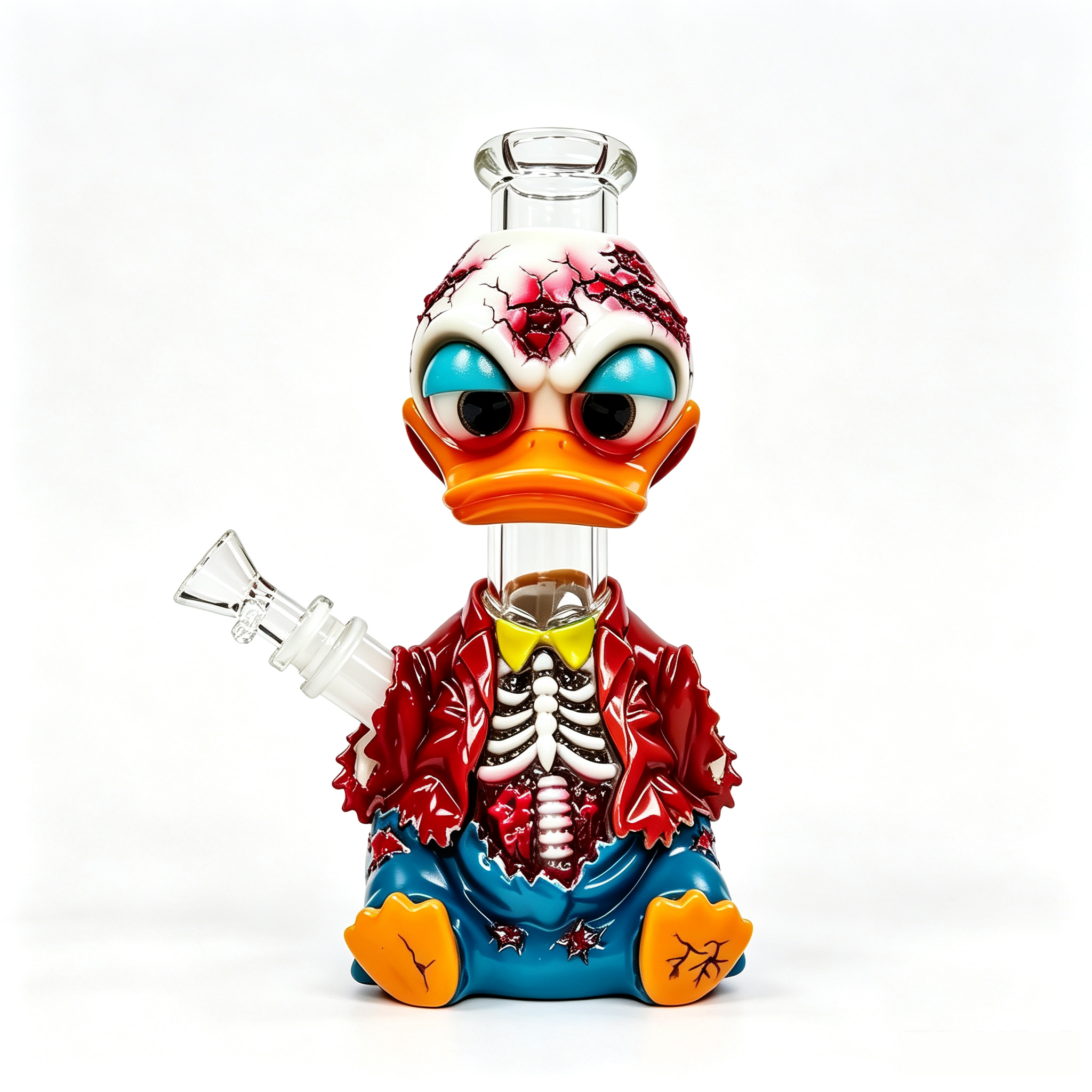 9.84 in × 5.71 in Zombie Skeleton Duck Silicone Water Pipe TD013