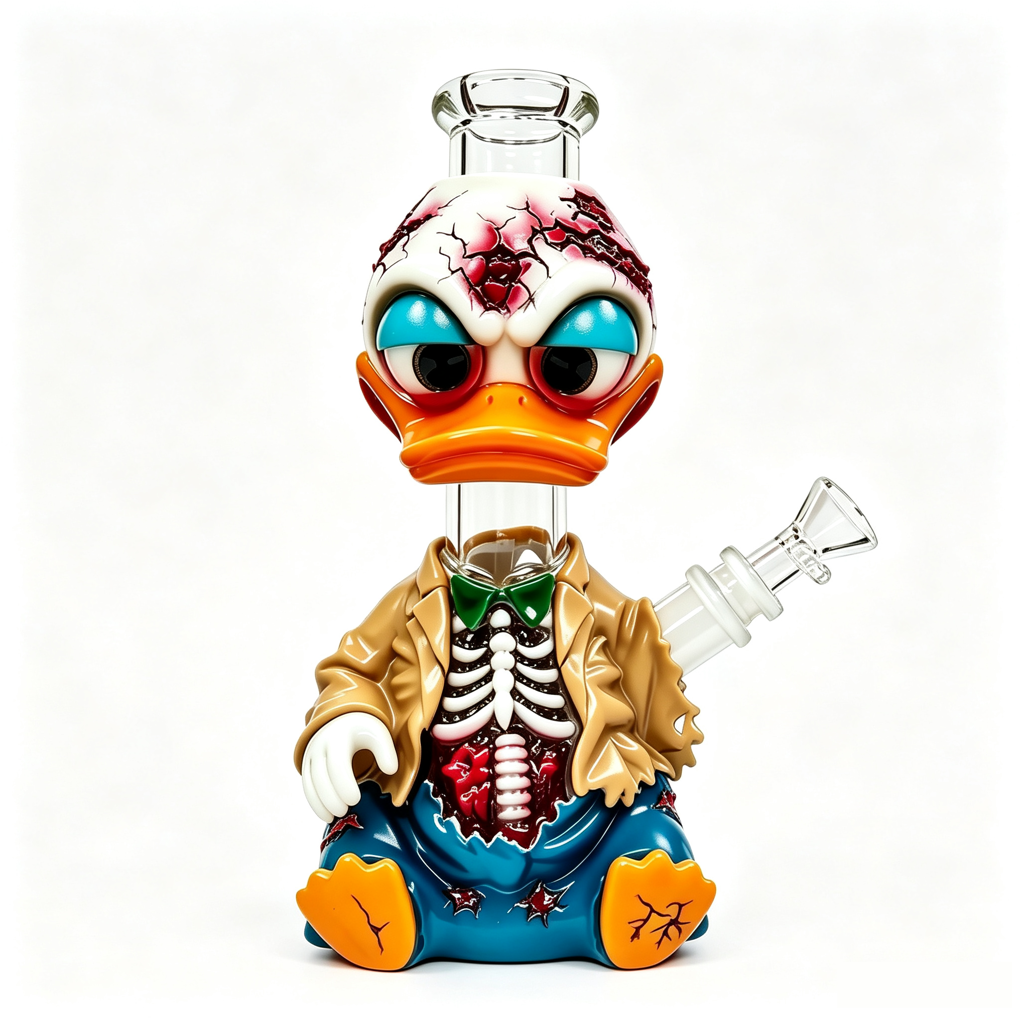 9.84 in × 5.71 in Zombie Skeleton Duck Silicone Water Pipe TD013 - Image 3