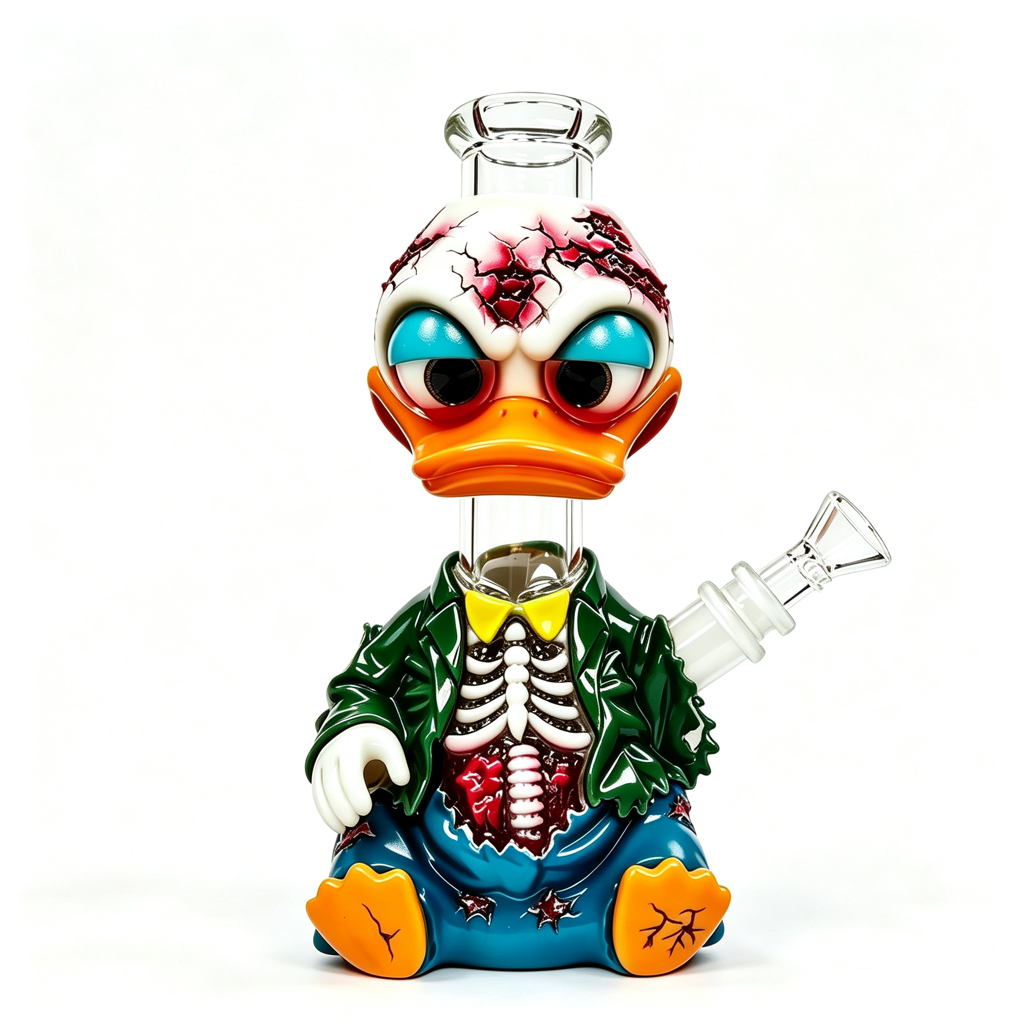 9.84 in × 5.71 in Zombie Skeleton Duck Silicone Water Pipe TD013 - Image 4