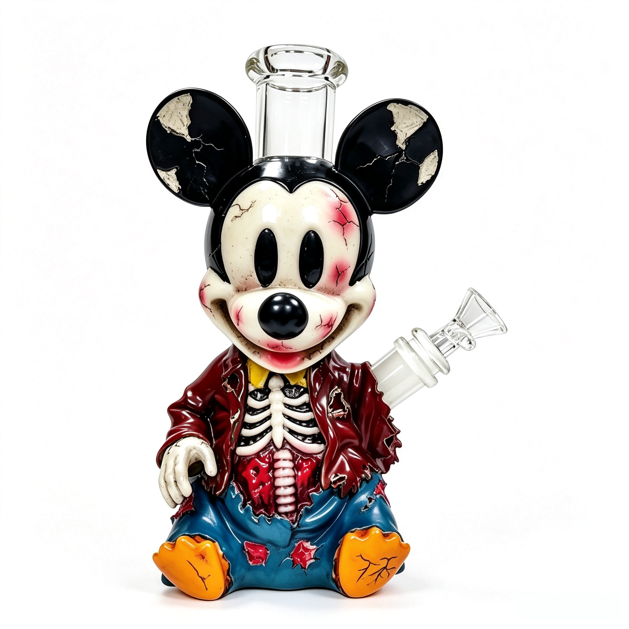 9.84 in × 5.71 in Horror Zombie Mickey Character Silicone Water Pipe TD014