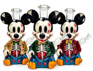 9.84 in × 5.71 in Horror Zombie Mickey Character Silicone Water Pipe TD014
