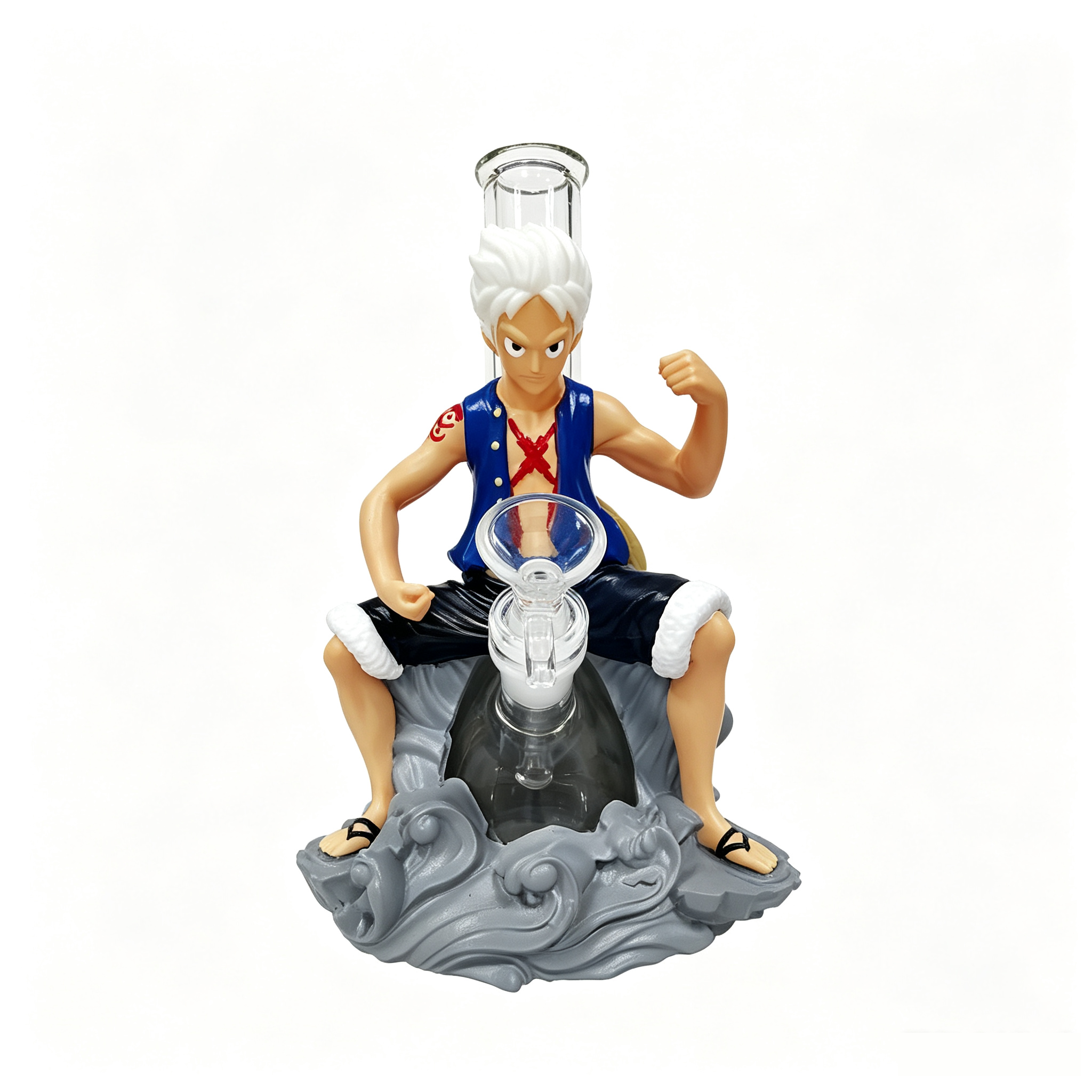 7.87 Inch Anime Nika Luffy Cartoon Silicone Glass Water Pipe