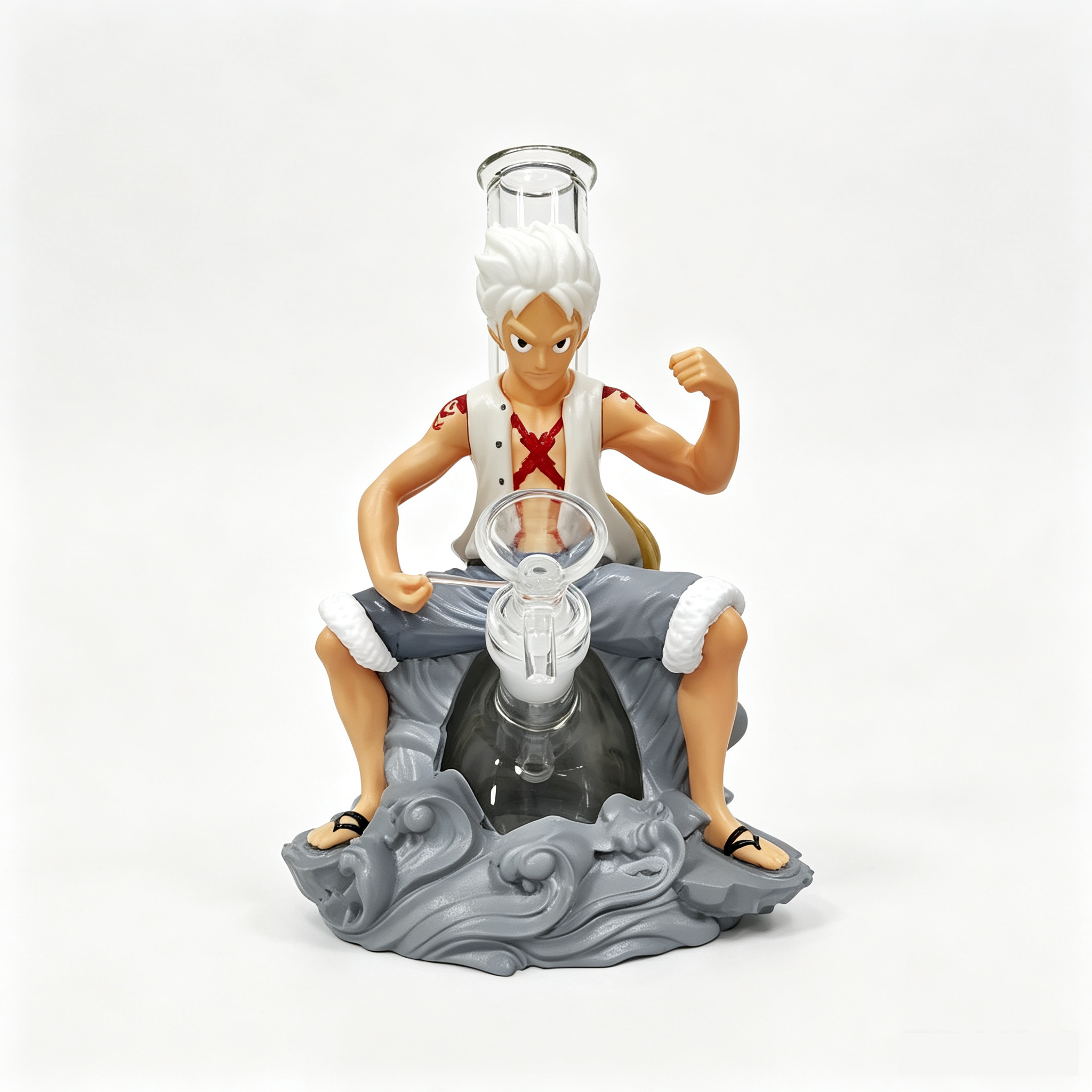 7.87 Inch Anime Nika Luffy Cartoon Silicone Glass Water Pipe - Image 4