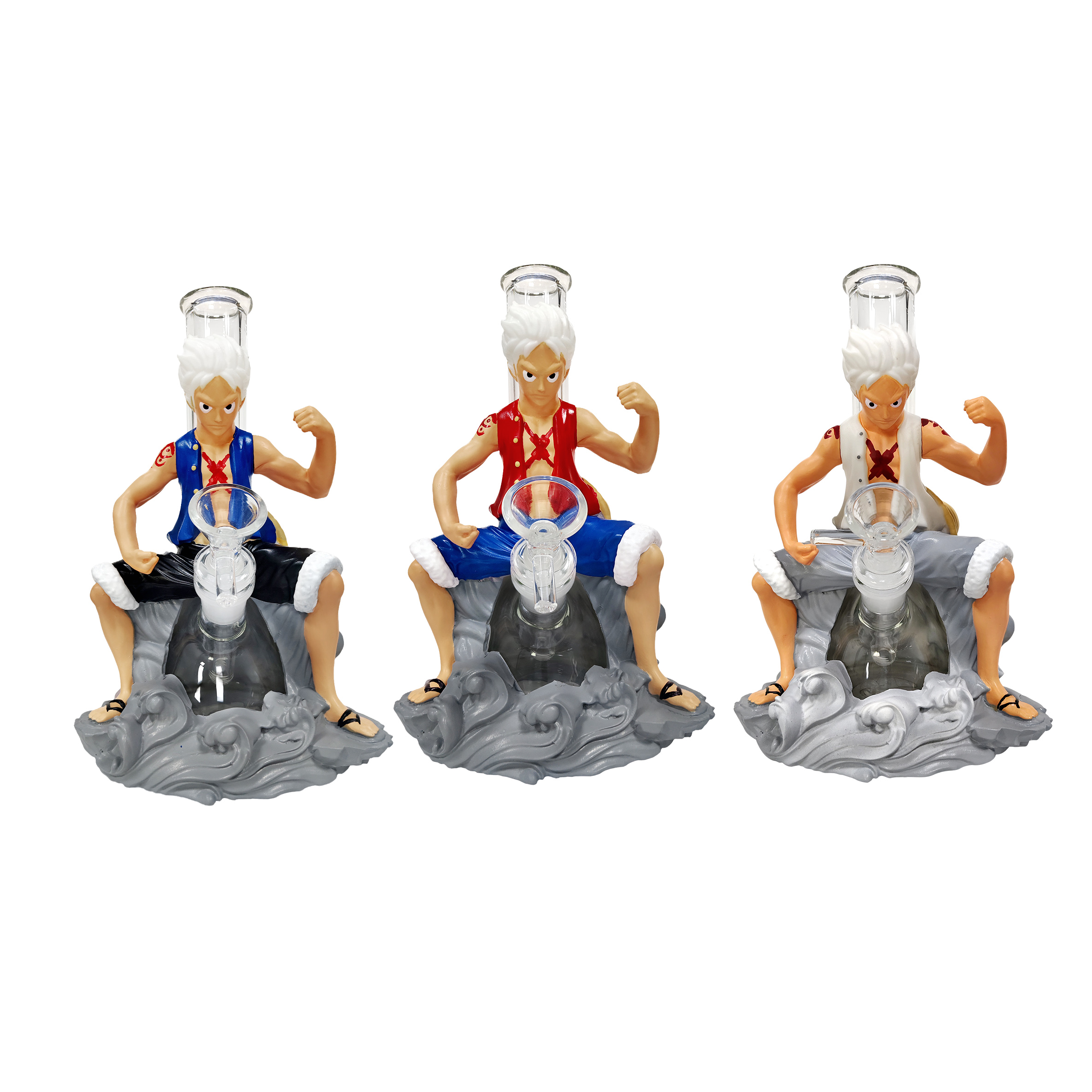 7.87 Inch Anime Nika Luffy Cartoon Silicone Glass Water Pipe