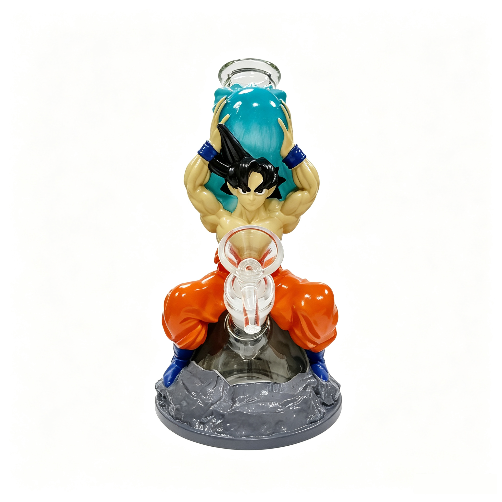 7.87 Inch Dragon Ball Goku Spirit Bomb Silicone Glass Water Pipe TD021 - Image 3