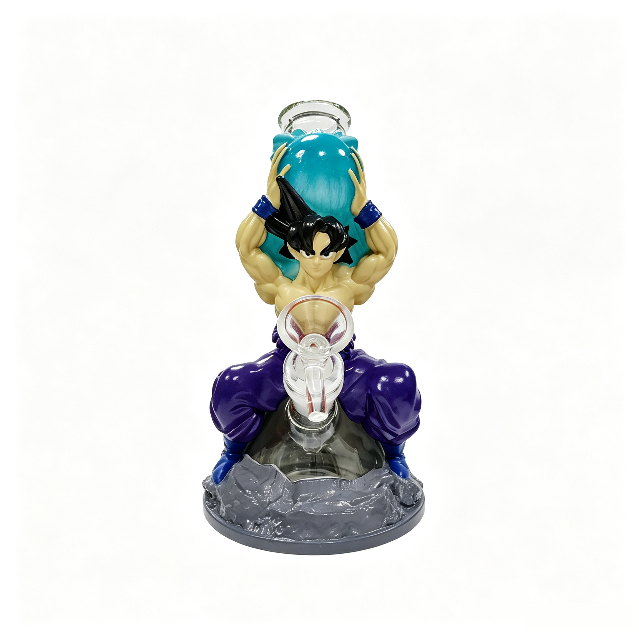 7.87 Inch Dragon Ball Goku Spirit Bomb Silicone Glass Water Pipe TD021