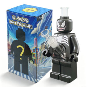 9.06 Inch Venom Block Water Pipe | PVC Lego-Style Figurine Glass Bong V39