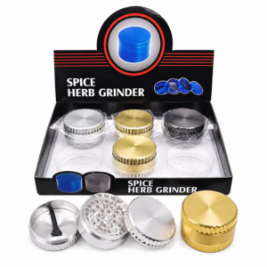 3 Layer 55mm Zinc Alloy Herb Grinder | Metal Spice Crusher with Pollen Catcher Scraper ZNG601