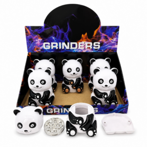 Cute Panda 4 Layer Dry Herb Grinder – Premium Acrylic & Zinc Alloy Spice Mill ZNG064