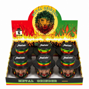Vibrant Jamaican Rasta Man 4-Part Herb Grinder – Premium Acrylic Outer Shell & Solid Zinc Alloy Internal Grinding Mechanism ZNG306