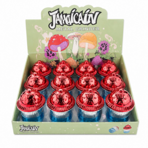 4-Layer Mushroom Herb Grinder, 59mm×84mm Acrylic Outer Shell with Zinc Alloy Internal Parts, Jamaican Cartoon Novelty Spice Crusher Display ZNG307 ZNG307Box 12pcs