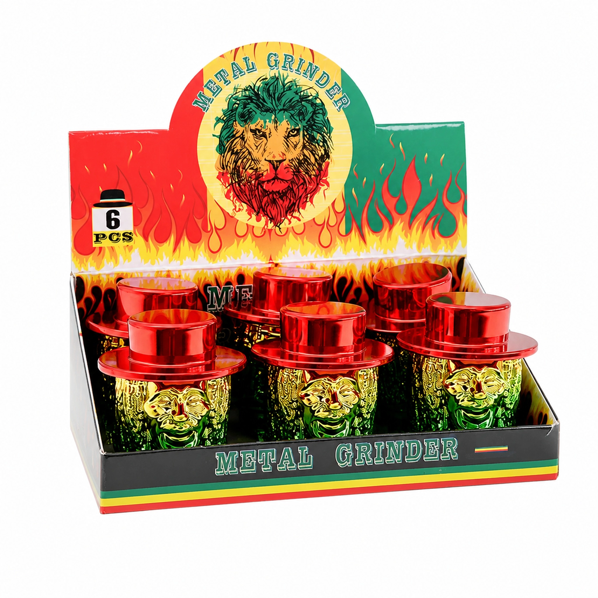 4-Layer Spotted Mushroom Herb Grinder, 59mm Diameter × 84mm Height, Mixed Color Transparent Acrylic Shell with Zinc Alloy Internal Grinding ZNG307C Parts, Jamaicain Psychedelic Cartoon Spice Crusher, 12pcs Retail Display Box ZNG307 - Image 9
