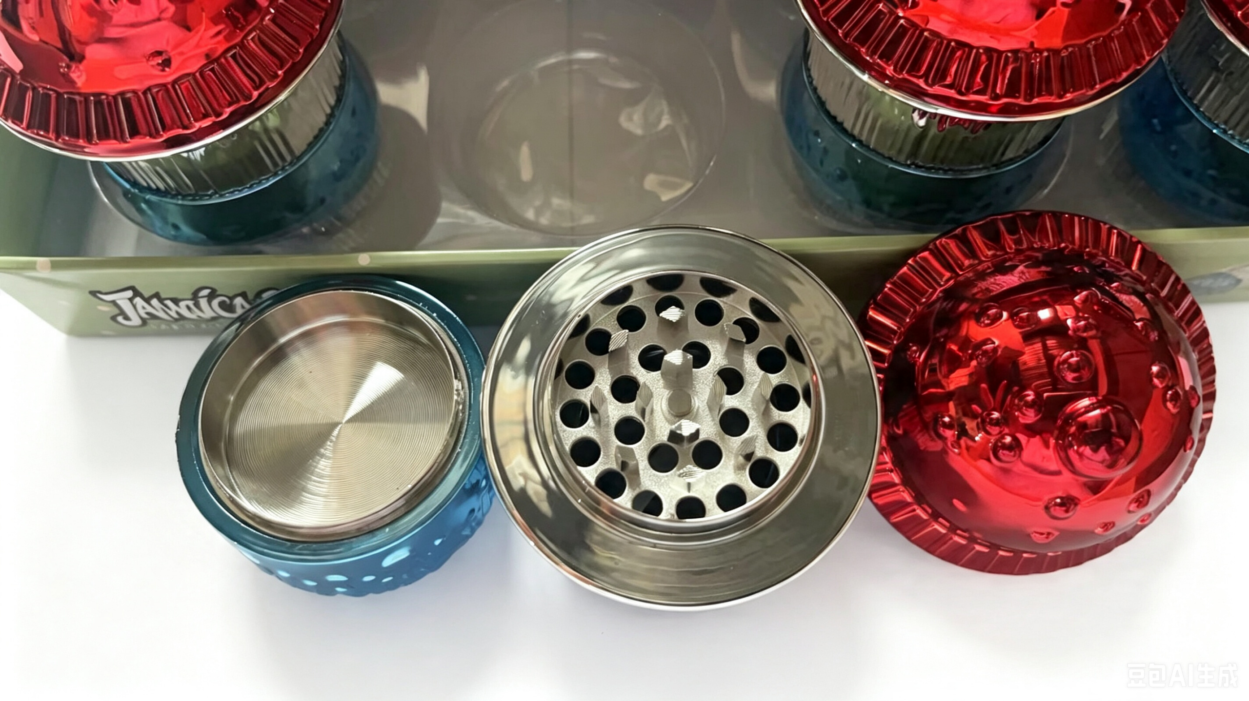 4-Layer Mushroom Herb Grinder, 59mm×84mm Acrylic Outer Shell with Zinc Alloy Internal Parts, Jamaican Cartoon Novelty Spice Crusher Display ZNG307 ZNG307Box 12pcs