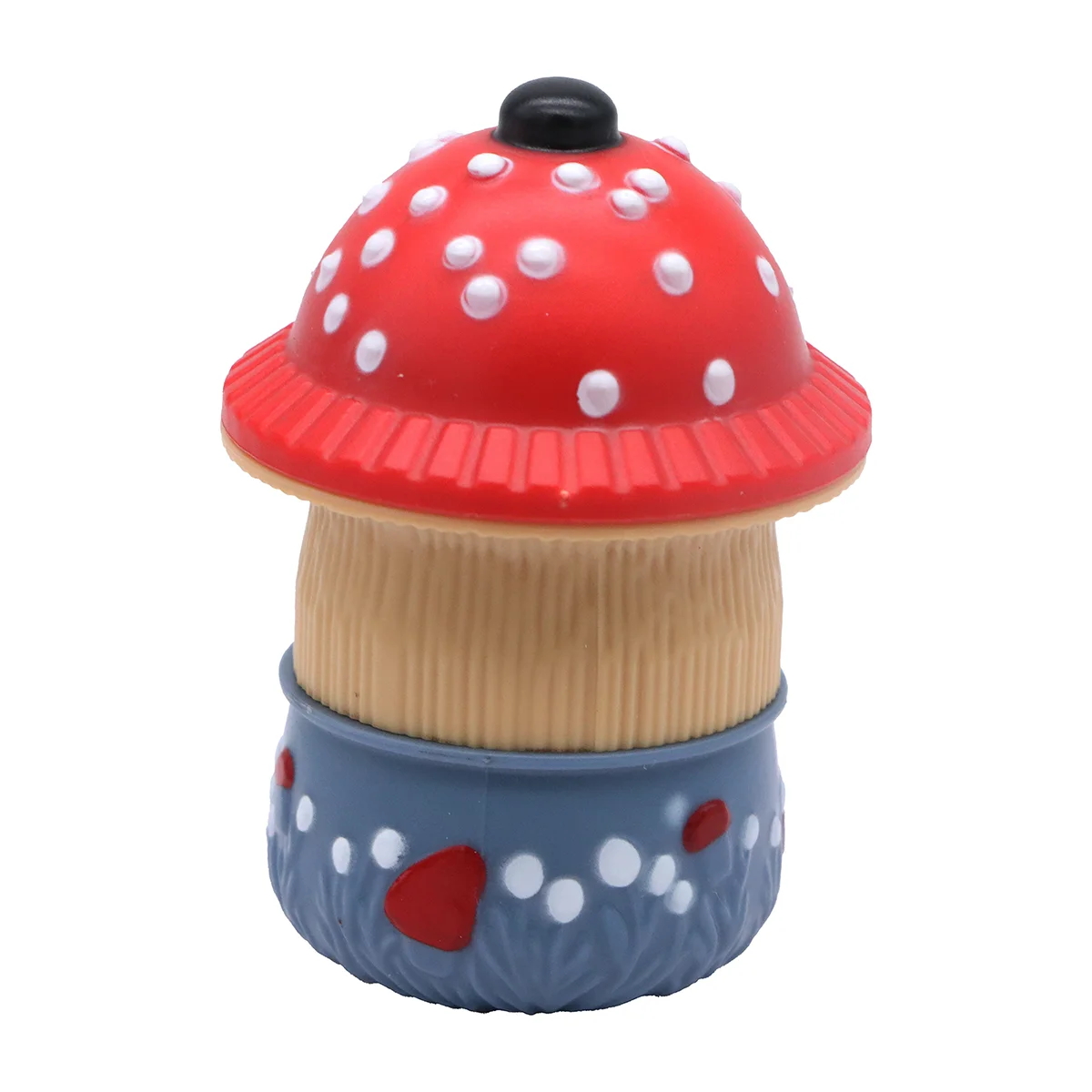 4-Layer Spotted Mushroom Herb Grinder, 59mm Diameter × 84mm Height, Mixed Color Transparent Acrylic Shell with Zinc Alloy Internal Grinding ZNG307C Parts, Jamaicain Psychedelic Cartoon Spice Crusher, 12pcs Retail Display Box ZNG307 - Image 5