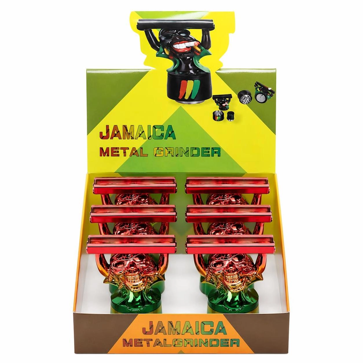 64mm 4-Layer Jamaica Weightlifter Man Herb Grinder, ZNG313D