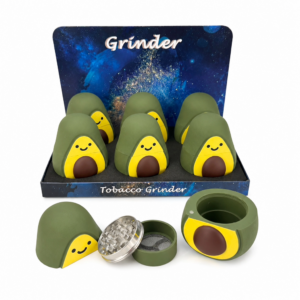 Cute Avocado 4 Layer Dry Herb Grinder – Matte Acrylic & Zinc Alloy Spice Mill ZNG796