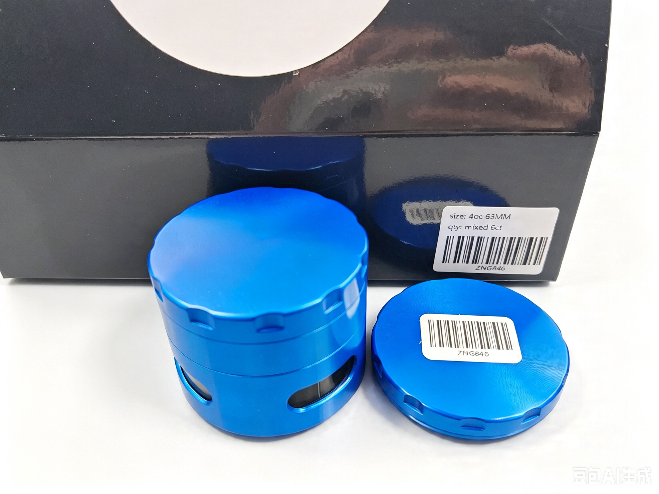 4 Layer 63mm Zinc Alloy Herb Grinder with Side Window | Spice Crusher Pollen Catcher ZNG846