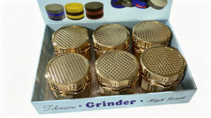 63mm 4-Piece Luxury Gold Zinc Alloy Herb Grinder ZNG860