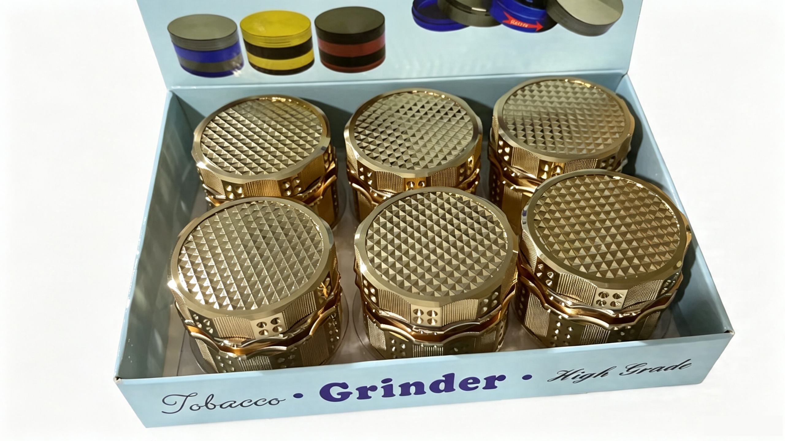 63mm 4-Piece Luxury Gold Zinc Alloy Herb Grinder ZNG860