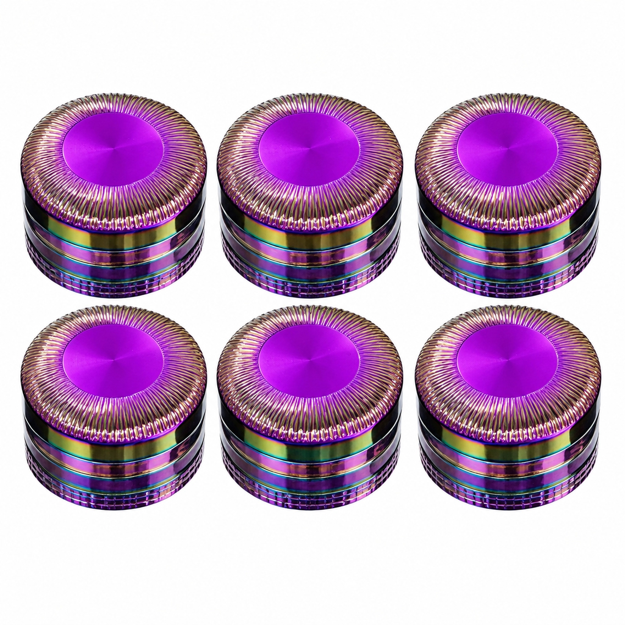 65mm 4-Layer Rainbow Iridescent Zinc Alloy Herb Grinder ZNG864
