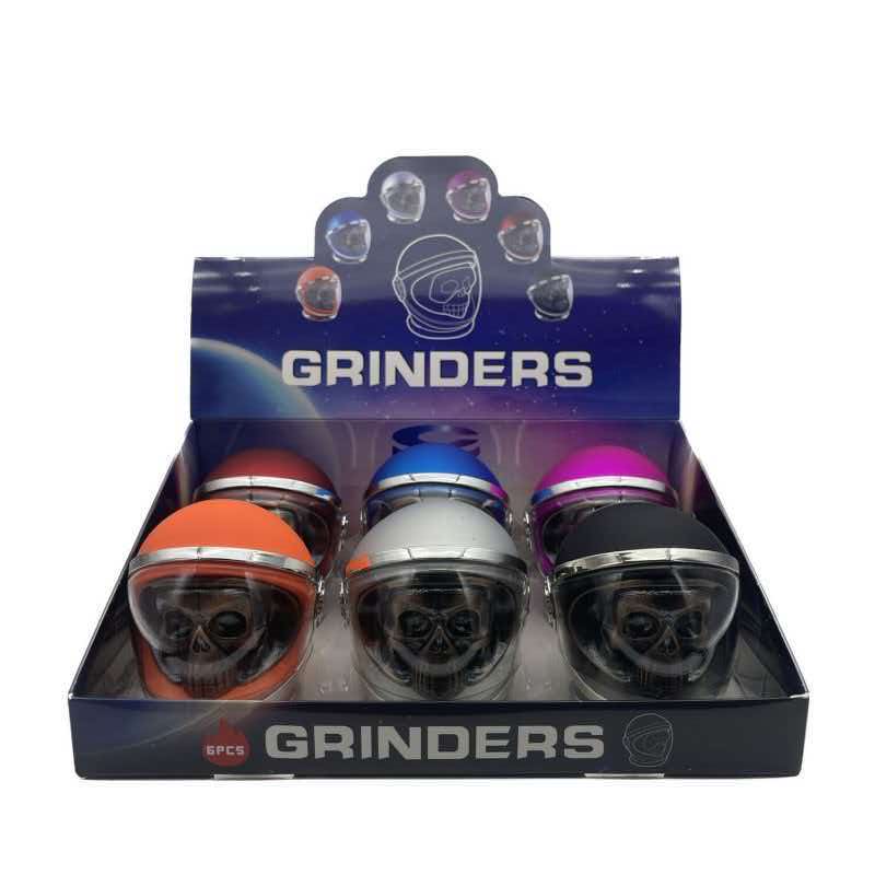 83mm 4-Layer Astronaut Helmet Skull Zinc Alloy Herb Grinder ZNG868