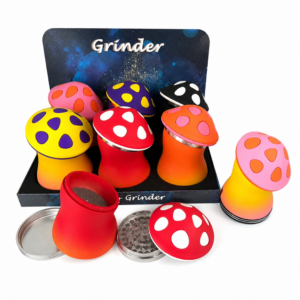 0×115mm 4-Layer Wobble Mushroom Zinc Alloy Herb Grinder ZNG870