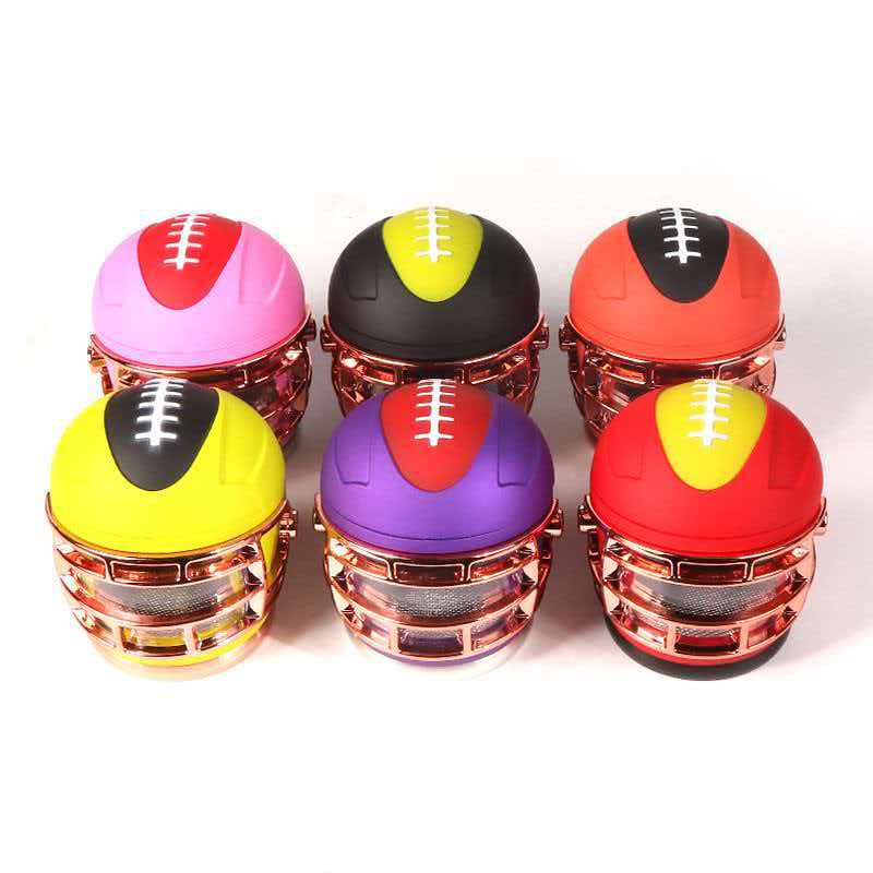 80mm 4 Layer Zinc Alloy Football Helmet Herb Grinder