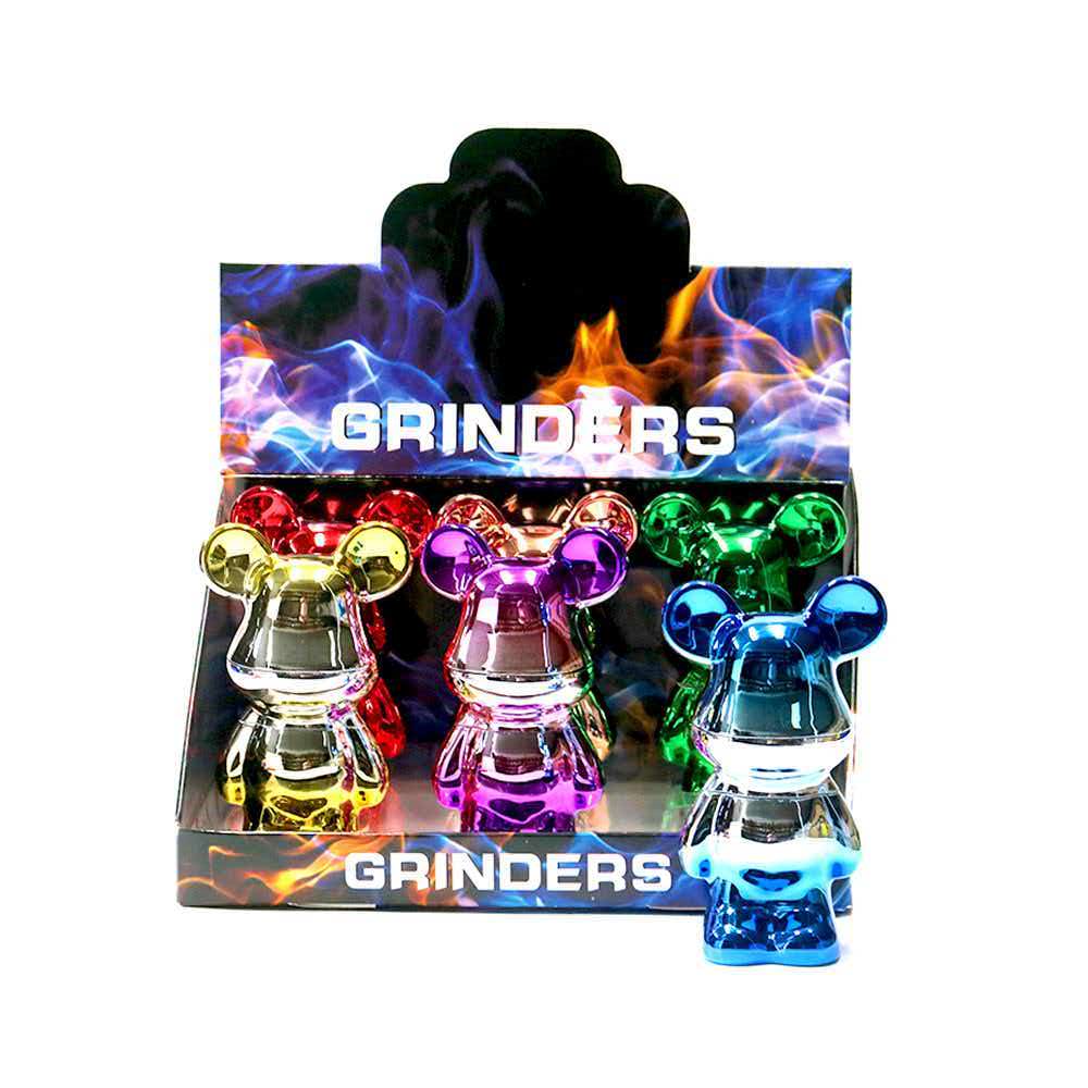 82×140mm 4 Layer Electroplated Mirror Bear Brick Zinc Alloy Herb Grinder ZNG874