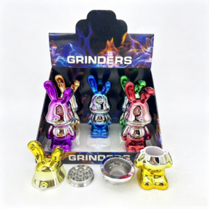 70×170mm 4 Layer Mirror Electroplated Bunny Zinc Alloy Herb Grinder ZNG876