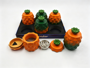 65x82mm Cute 3D Pineapple Shaped Herb Grinder 4 Layer Zinc Alloy Spice & Tobacco Grinder ZNG877