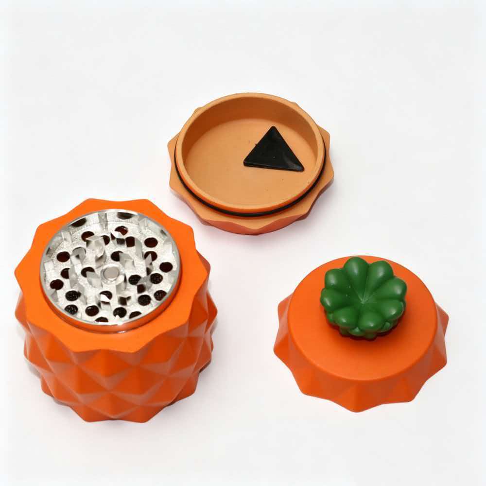 65x82mm Cute 3D Pineapple Shaped Herb Grinder 4 Layer Zinc Alloy Spice & Tobacco Grinder ZNG877