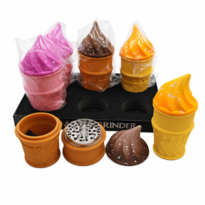 60×124mm 4 Layer Ice Cream Cone Zinc Alloy Herb Grinder ZNG879