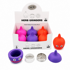69×92mm 4 Layer Cute Cartoon Alien Zinc Alloy Herb Grinder ZNG882
