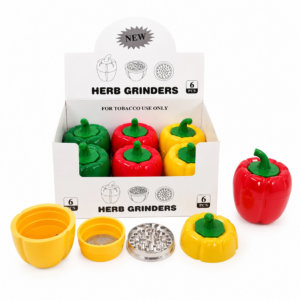 73×95mm 4 Layer Bell Pepper Zinc Alloy Herb Grinder ZNG885