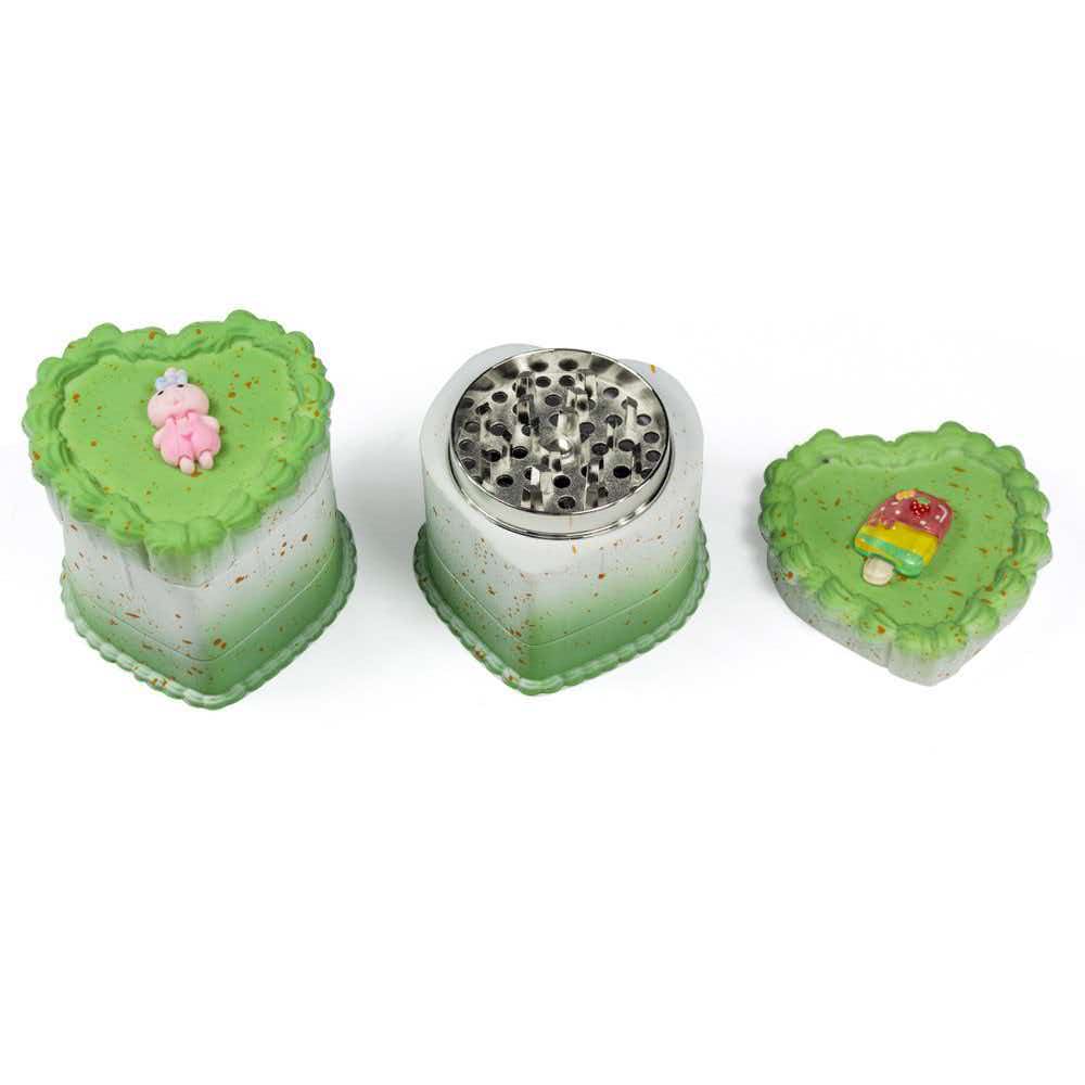 64×56mm Cute Cake Dessert 4-Layer Zinc Alloy Herb Grinder ZNG889 - Image 3