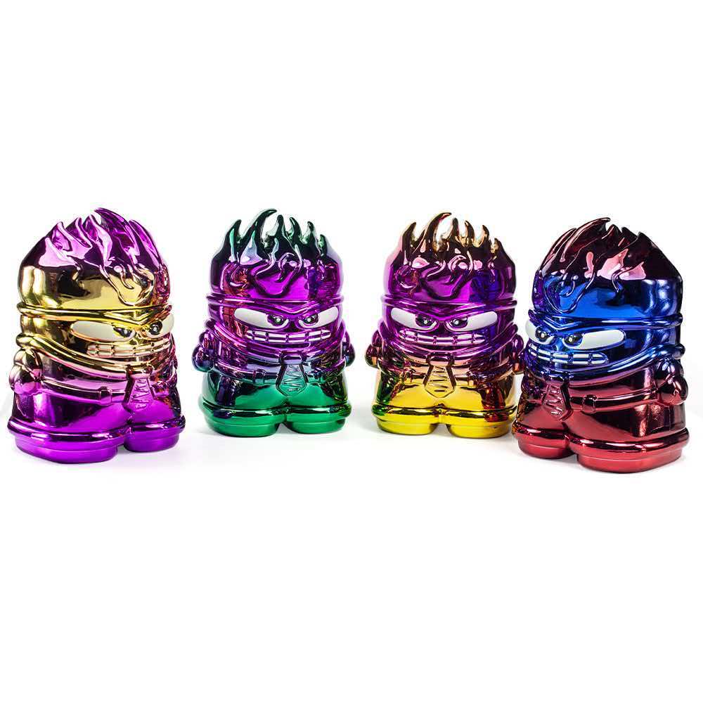 87×113mm Cartoon Flame Monster 4-Layer Zinc Alloy Herb Grinder ZNG890