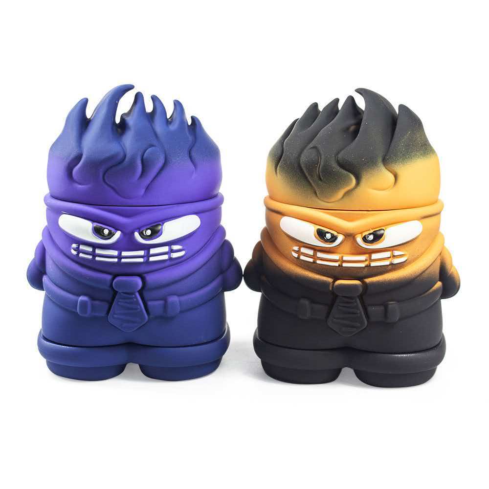 87×113mm Matte Flame Monster 4-Layer Zinc Alloy Herb Grinder ZNG891