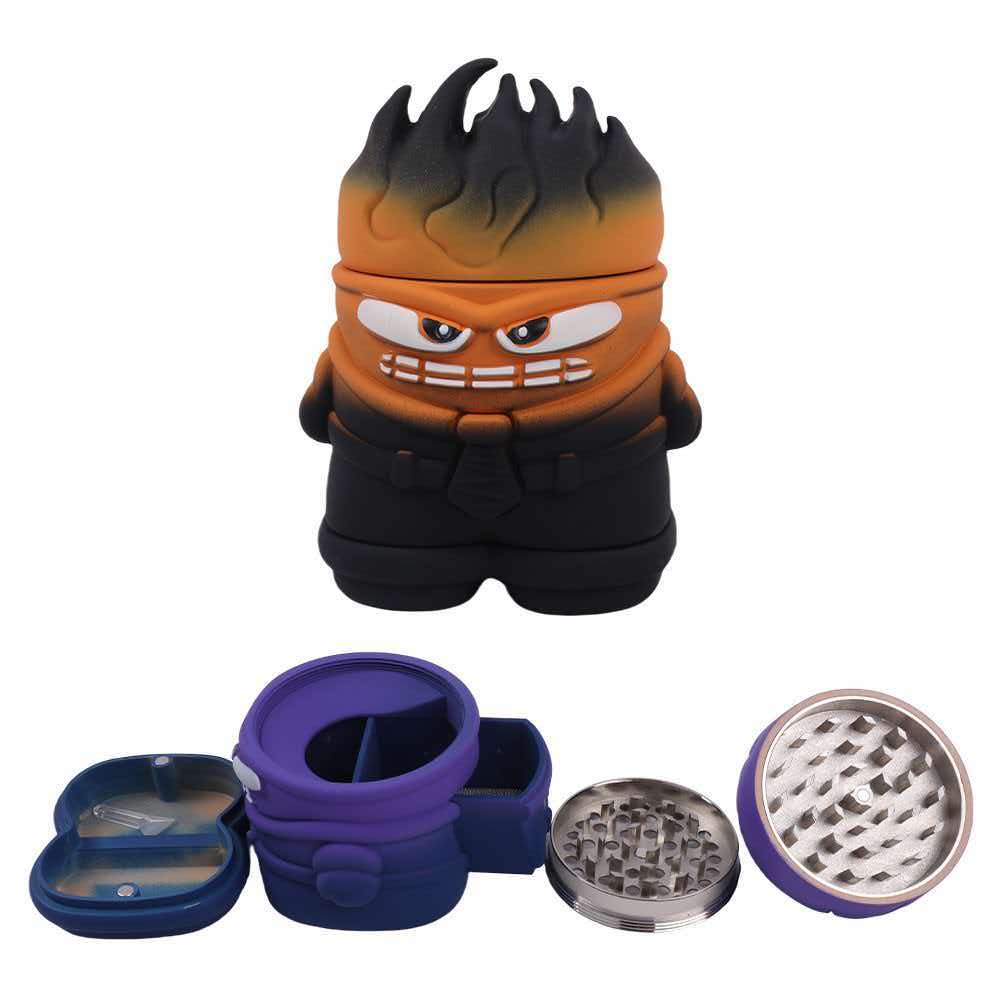 87×113mm Matte Flame Monster 4-Layer Zinc Alloy Herb Grinder ZNG891 - Image 3