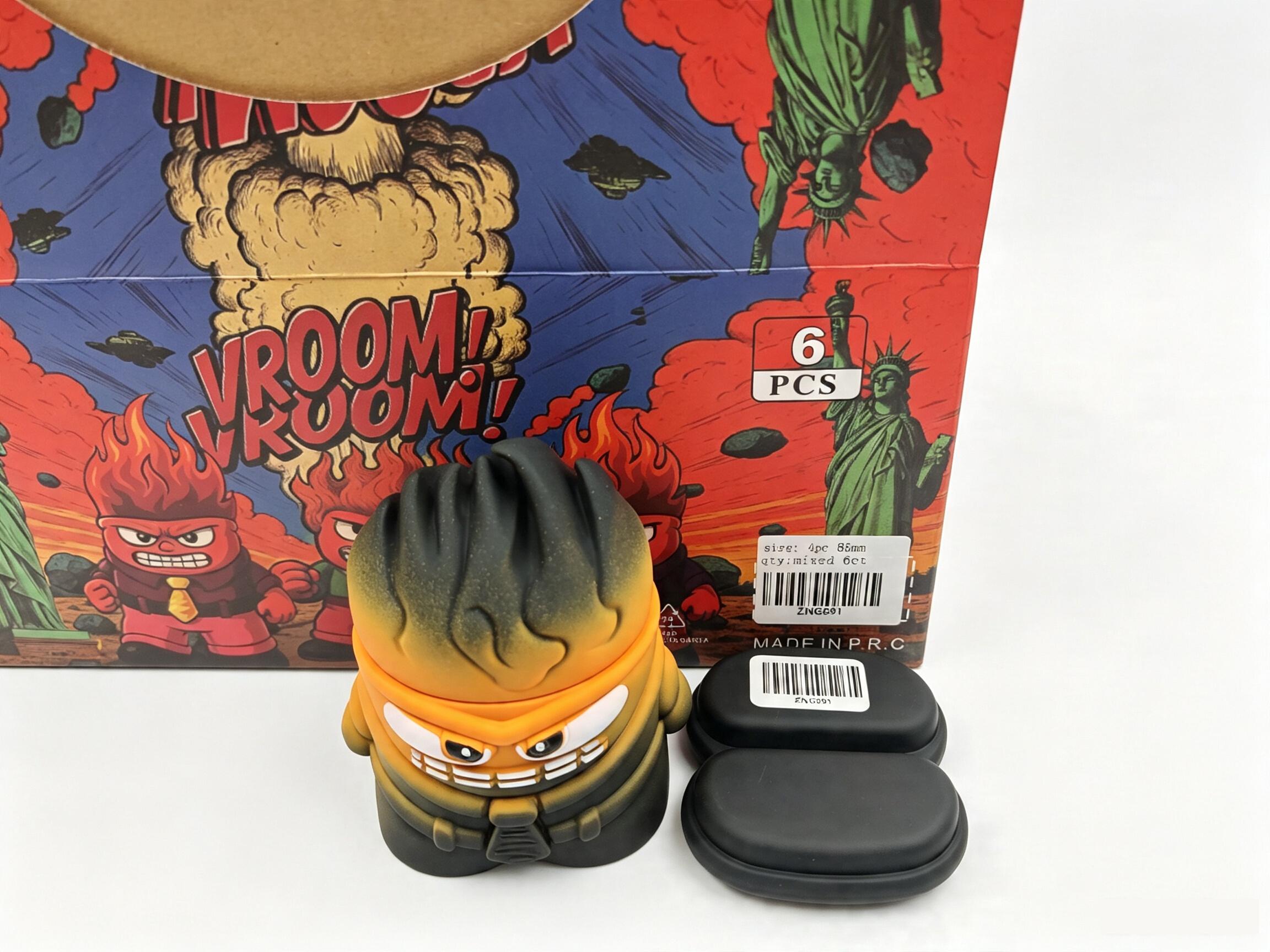 87×113mm Matte Flame Monster 4-Layer Zinc Alloy Herb Grinder ZNG891 - Image 4