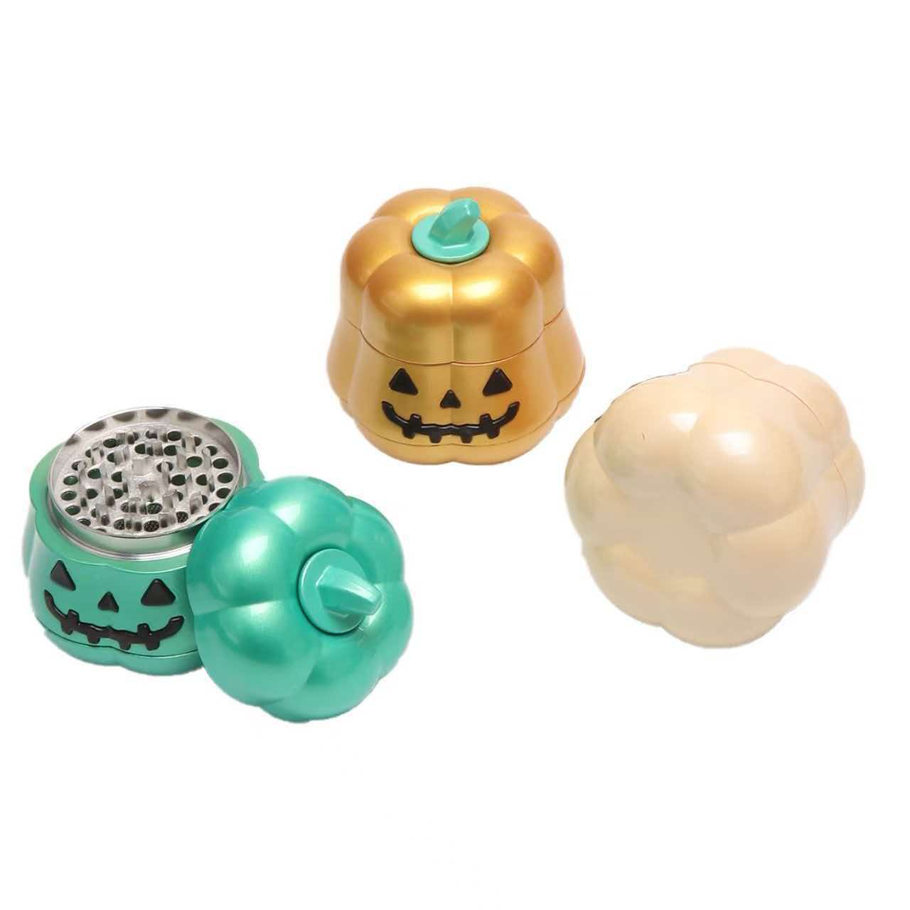 87×90mm Halloween Pumpkin 4-Layer Zinc Alloy Herb Grinder ZNG892