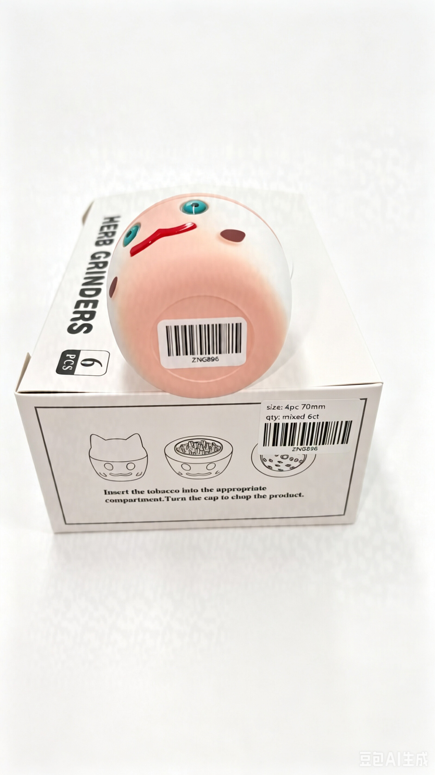 70×74mm Cute Cartoon Cat 4-Layer Zinc Alloy Herb Grinder ZNG896 - Image 6