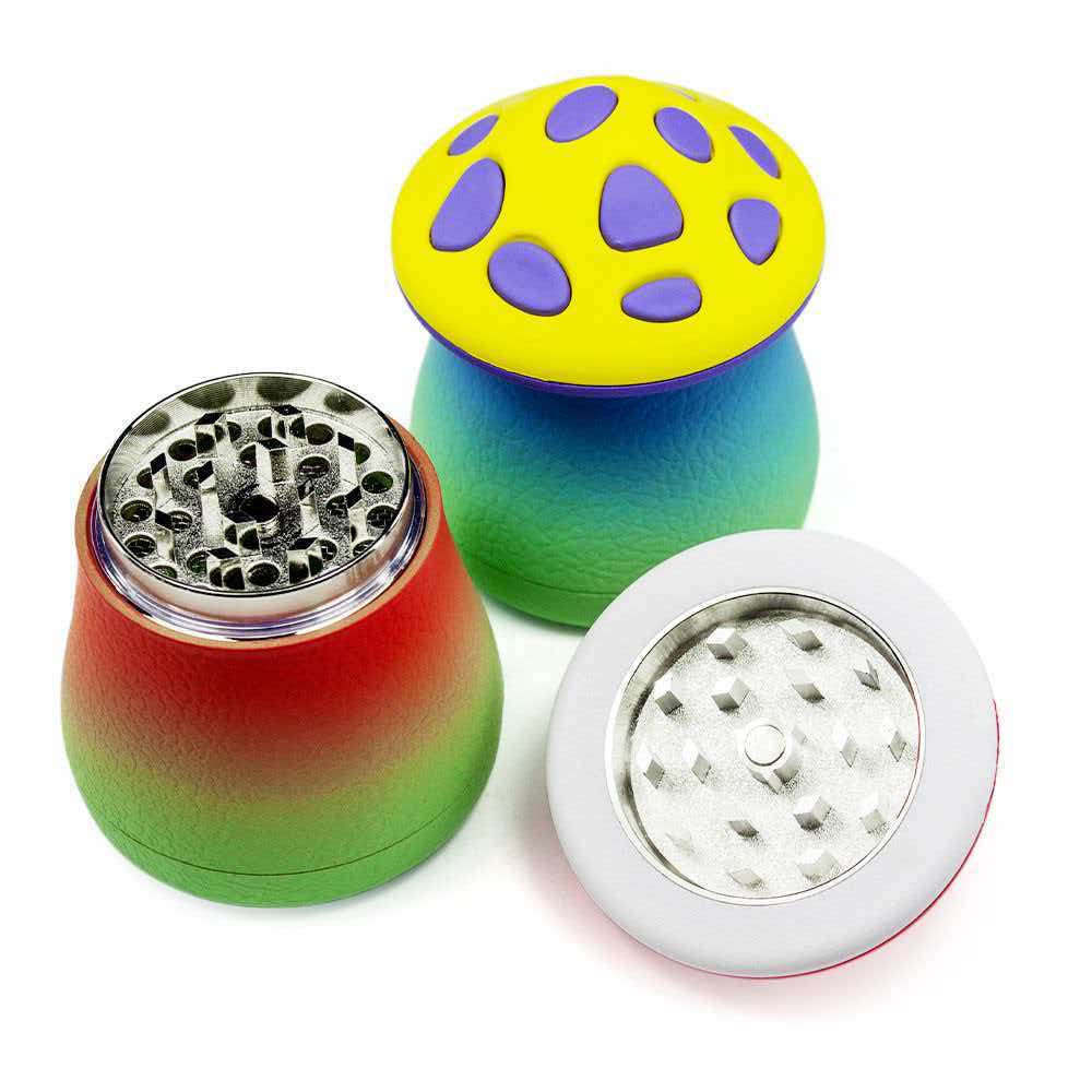 55×67mm Cute Spotted Mushroom 4-Layer Zinc Alloy Herb Grinder ZNG897