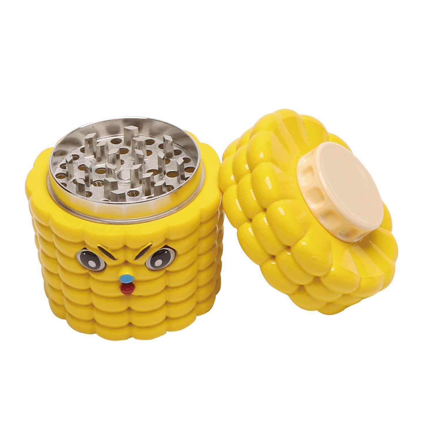 65x71mm Cute Corn Shaped Herb Grinder 4 Layer Zinc Alloy Tobacco Grinder ZNG899