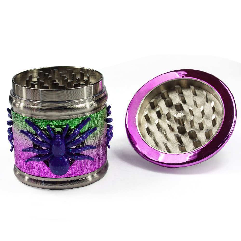80x92mm Gothic 3D Spider Web Herb Grinder 4 Layer Zinc Alloy Tobacco Spice Grinder ZNG900