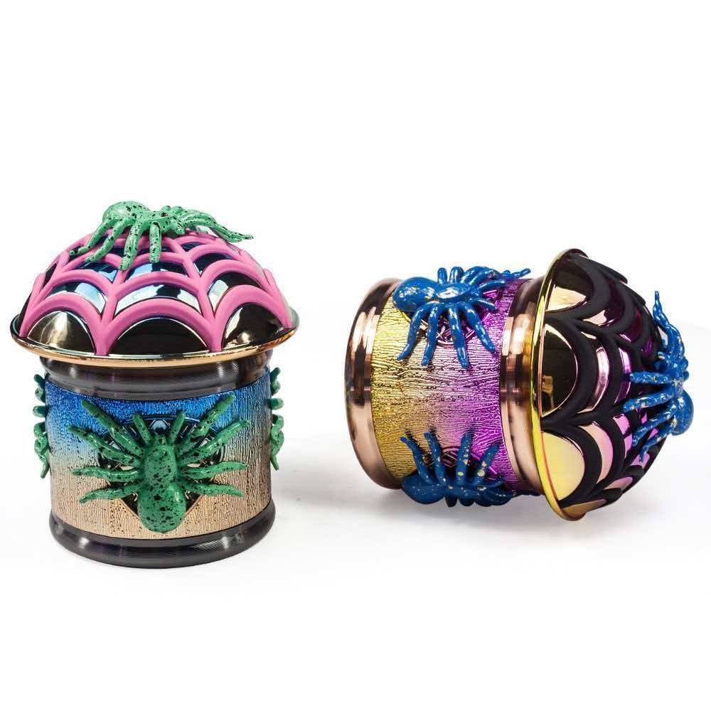 80x92mm Gothic 3D Spider Web Herb Grinder 4 Layer Zinc Alloy Tobacco Spice Grinder ZNG900 - Image 3