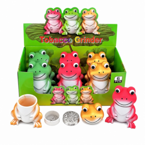 90x113mm Cute Cartoon Frog Shaped Herb Grinder 4 Layer Zinc Alloy Tobacco Spice Grinder ZNG902