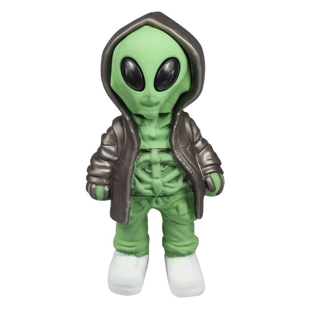 87x176mm 3D Streetwear Hooded Alien Herb Grinder 4 Layer Zinc Alloy Tobacco Spice Grinder ZNG907